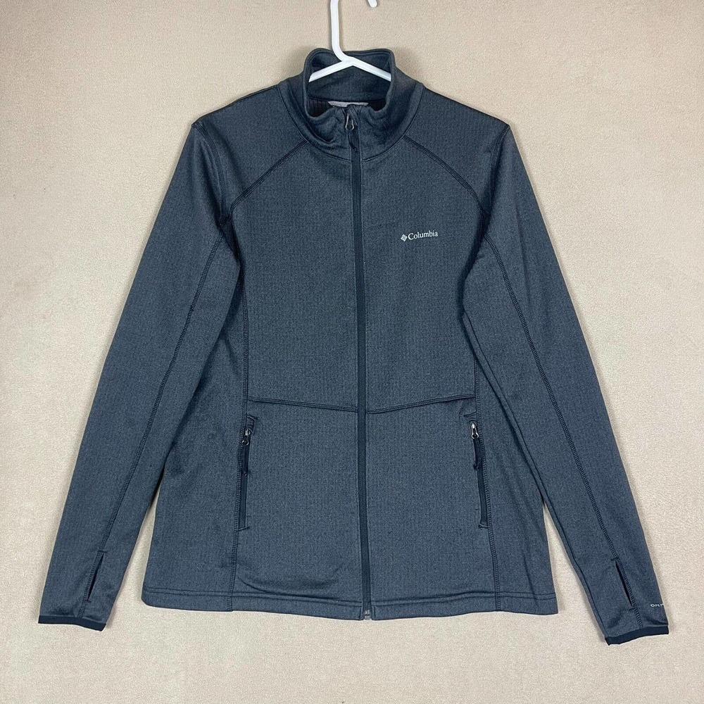 Columbia Sweater Adult Large Gray Full Zip Sweatshirt Outdoor Hiking Womens